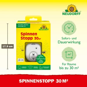 Neudorff Spinnenstopp 30 m²: Ultraschallgerät zur Spinnenabwehr für Innenräume.