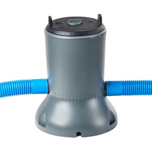 Summer Fun Solar-Pool-Kartuschenfilteranlage 1000 l/h mit Solarmodul und blauen Schläuchen.