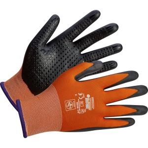 LUX Allroundhandschuhe Gr. 9, orange/schwarz, Arbeitshandschuhe für Heim- und Handwerker.