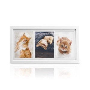 Weißer Bomoe Galeria Bilderrahmen für 3 Fotos (10x15cm), ideal für Dekoartikel & Wohnaccessoires.
