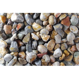 Grau-bunter Teichkies, Körnung 16-32 mm, ideal für Teiche und Naturpools.