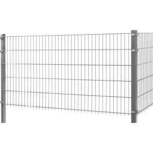 Verzinkter Doppelstabmattenzaun, 103x201 cm, für Gartenbegrenzung.