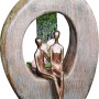 Granimex Wasserspiel Paris und Helena mit LED, abstrakte Paar-Skulptur vor Wasserfall im Gartenbrunnen.
