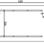 Skizze Carport Skan Holz Schwarzwald, Eiche, Maße 424x600 cm, Dachlattung.