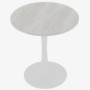 okwish Couchtisch mit Marmor Tischplatte Wohnzimmer Esszimmer 70x70x72cm Weiß