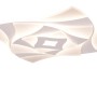 Moderne, weiße Trio LED Deckenleuchte Akita, 48x48cm, mit geometrischem Design.