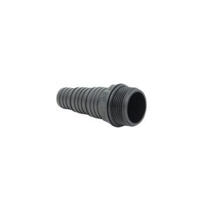 Schwarze Stufen-Schlauchtülle, 41,9 mm, für Regentonnen und Bewässerungssysteme.