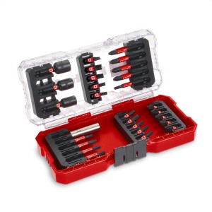 Einhell Impact Bit-Set, 28-teilig im roten S-Case mit Bits, Steckschlüsseln und Bithalter.