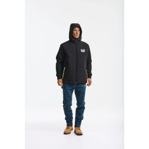 Schwarze Cat Winterjacke Tech Hybrid für Herren, wasser- und windabweisend.