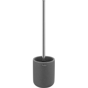 WC-Bürstenhalter Sandgrau von baliv aus Polyresin mit Edelstahlstiel.