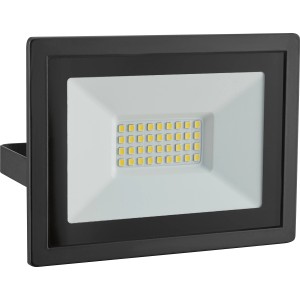 Schwarzer LED-Außenstrahler FL 14W aus Aluminium für Garten und Terrasse.
