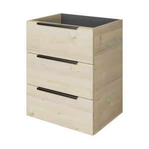 Pelipal Waschbeckenunterschrank Quantum 07, Polar Pinie Quer, 59 cm mit 3 Auszügen.