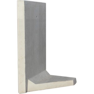 Diephaus L-Stein Ecke bewehrt, 90 Grad, 155x100x12 cm, 2-teilig, grau. Beton Einfassung für Mauersysteme.