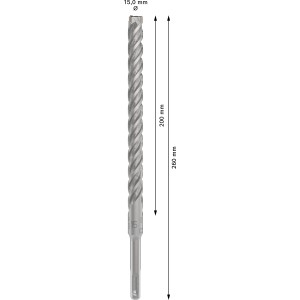 Bosch Hammerbohrer SDS Plus-5x, 15 mm Durchmesser, 260 mm Länge. Geeignet für Bohrersets.