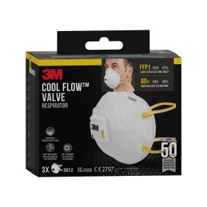 3M Atemschutzmaske mit Cool Flow-Ventil FFP1 Weiß 3er-Pack
