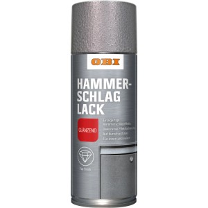 OBI Hammerschlag Lack Spray, Silber glänzend, 400ml. Spezial-Spray für Hammerschlag-Effekte.