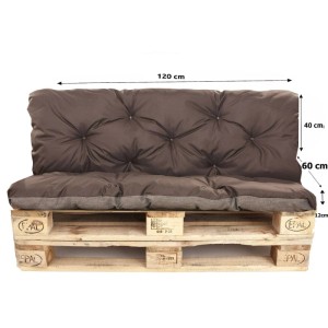 Setgarden Palettenkissen-Set, braun, 120x60x40 cm, Sitz- und Rückenkissen für Palettenmöbel.