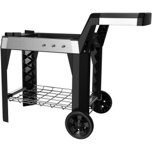 Weber Rollwagen für Pulse 1000/2000: Schwarzer Grillwagen mit Ablage und Rädern.