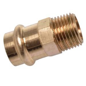 Kirchhoff RG-Übergangsnippel, 22 mm x 26,4 mm (3/4 AG), blanke Muffe für Pressfittings.