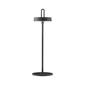 Schwarze LED-Akku-Tischleuchte Amag, 47,2 cm hoch, dimmbar für Innen & Außen.