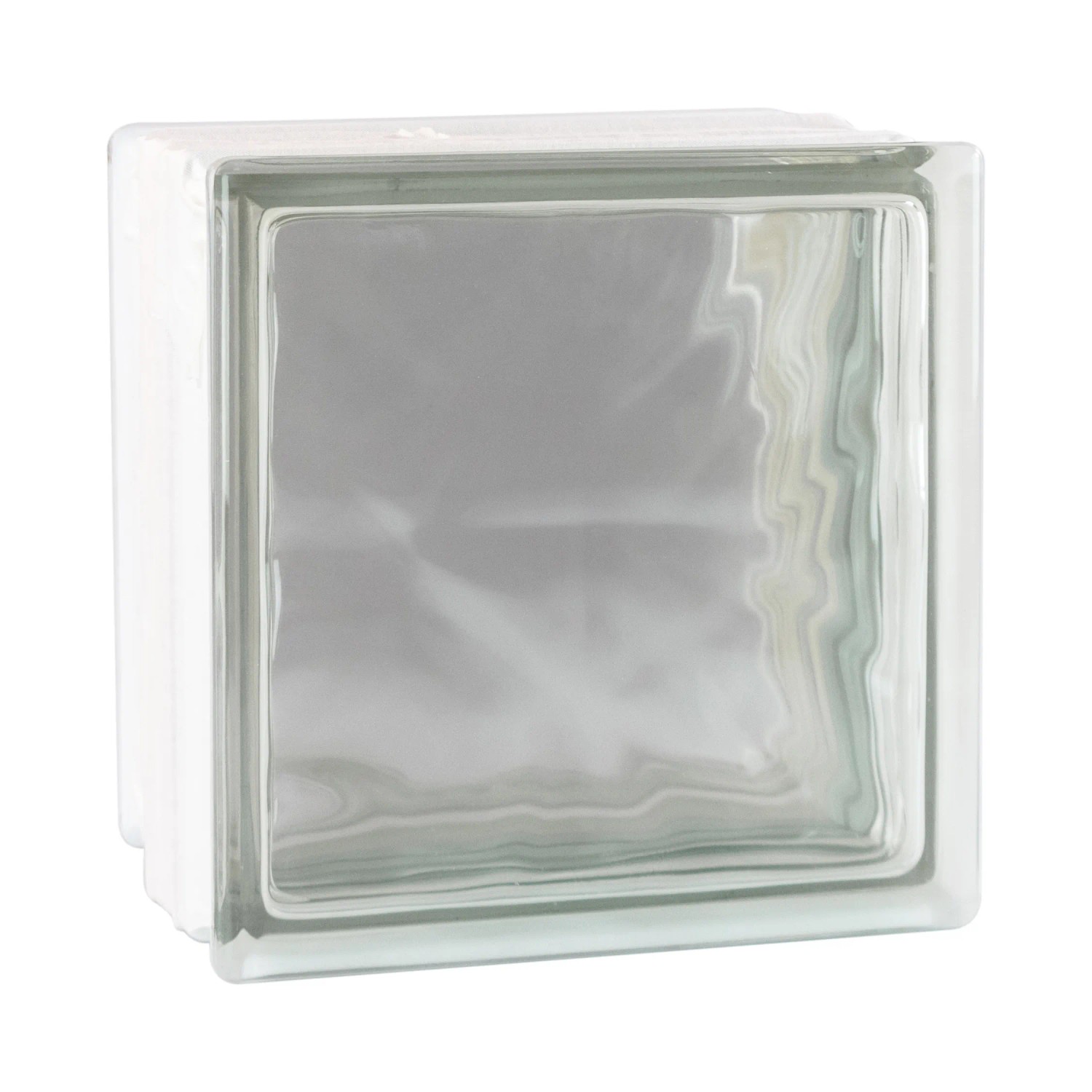 Klarer Glasbaustein Thermo Block Wolke, 19x19x13,5 cm, Ug 0,8 für Innen & Außen.