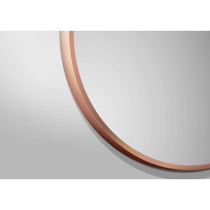 Runder DSK Design Wandspiegel Copper Excellent, Ø 60 cm, mit kupferfarbenem Rahmen.