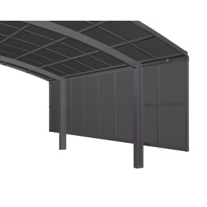 Ximax Carport Seitenwand 2 Module 150 cm Schwarz Sonderfertigung