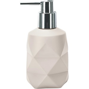 Kleine Wolke Seifenspender Crackle Bast mit 3D-Struktur und silberfarbenem Spenderkopf.