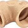 Gewinde-Winkel aus Rotguss, 24,1 mm (Rp 3/4), zur Verbindung von Rohren im 90-Grad-Winkel.