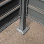 Detailaufnahme: Westmann Mülltonnenverkleidung Planum, Metall, Anthrazit/Grau. Mülltonnenbox mit Stahlrahmen.