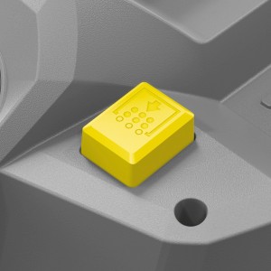 Gelber Knopf zur Filterabreinigung am Kärcher NT 22/1 Ap Nass-/Trockensauger.