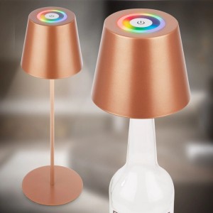 Brilo Tischleuchte mit Flaschenaufsatz 3 in 1 RGB Braun Ø 12 cm x 36 cm