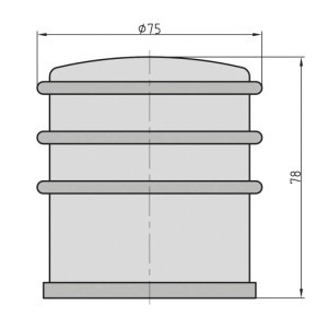 Skizze: Basi Boden Türstopper BTS 21 Edelstahl, Maße 75x78 mm