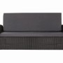 Anthrazitfarbenes Gartenkissen-Set für 2-Sitzer Polyrattan-Gartensofa, 110x60x50 cm.