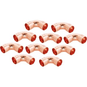 10 Kupfer Lötbögen Ø 18mm, 90-Grad Winkel für Kupferrohr Installationen.