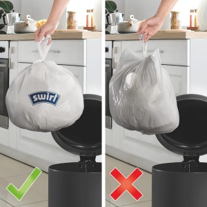 Swirl Müllbeutel 35L mit Tragegriff, reißfest und tropfsicher, 15 Stück