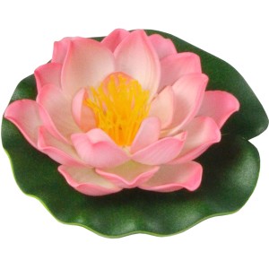 Künstliche Seerose in Rosa, Ø 18 cm, für Teichdeko & Wasserspiele.