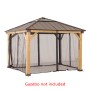 Sunjoy Zedernholz Gazebo Netz, Khaki, 273x273 cm. Moskitonetz für Pavillon, Insektenschutz.