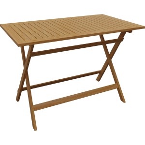 Tisch aus Akazienholz, Teil der 5-tlg. Gracefield Sitzgruppe. Klappbarer Gartentisch mit Lattenmuster.