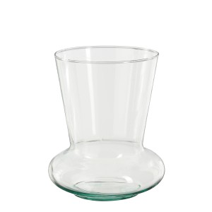 Transparente, kurvige Mica Vase Jazz, 20 cm hoch, Ø 14 cm. Ideal für Blumen.