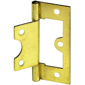 Hettich Lamellentürscharnier, 63x25mm, Stahl vermessingt, für Möbel und Schranktüren.