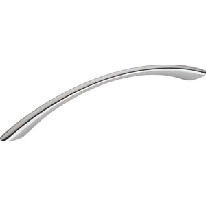 Glänzender, gebogener Möbelgriff 1042 aus Chrom für Schränke und Schubladen.