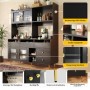 okwish Hochschrank mit Glastür Weinglasregal Restaurant 145x39x171cm Schwarz_6