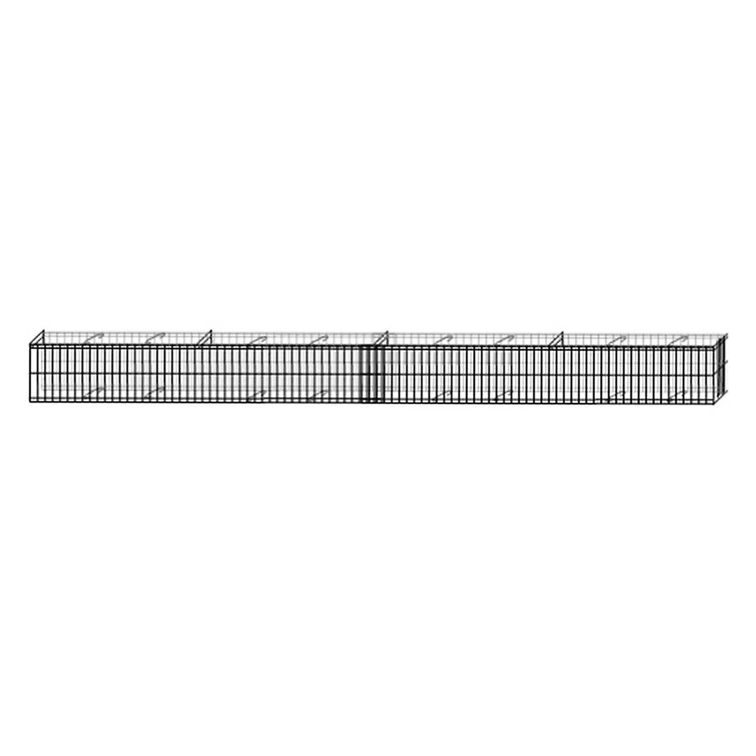 Gabionen Mauergitter Set, verzinkt, 464x20x10 cm, inkl. Bodenanker für Einfassungen.