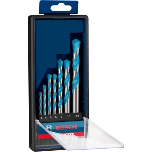 Bosch Expert Multi Construction Bohrer Set, 7-teilig, Ø 4-12 mm, Universalbohrer für verschiedene Materialien.