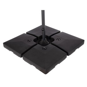 Doppler Beschwerplatten-Set, 4 schwarze, füllbare Platten für Schirmständer bis 25 kg.
