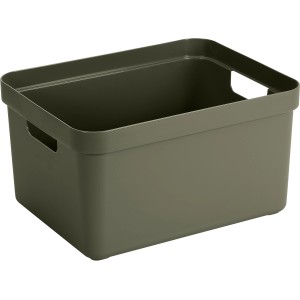 Sunware Aufbewahrungsbox Sigma Home, 32 l, dunkelgrün, mit Griffen. Ideal zum Verstauen und Ordnen.