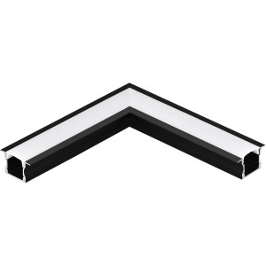 Ego Alu Eckverbinder für LED-Einbauprofil, schwarz, zur Verbindung von LED-Streifen Profilen.