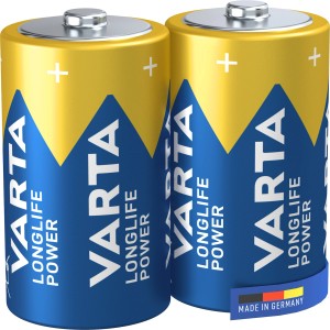 Zwei Varta Longlife Power D Mono Batterien im 2er-Pack.