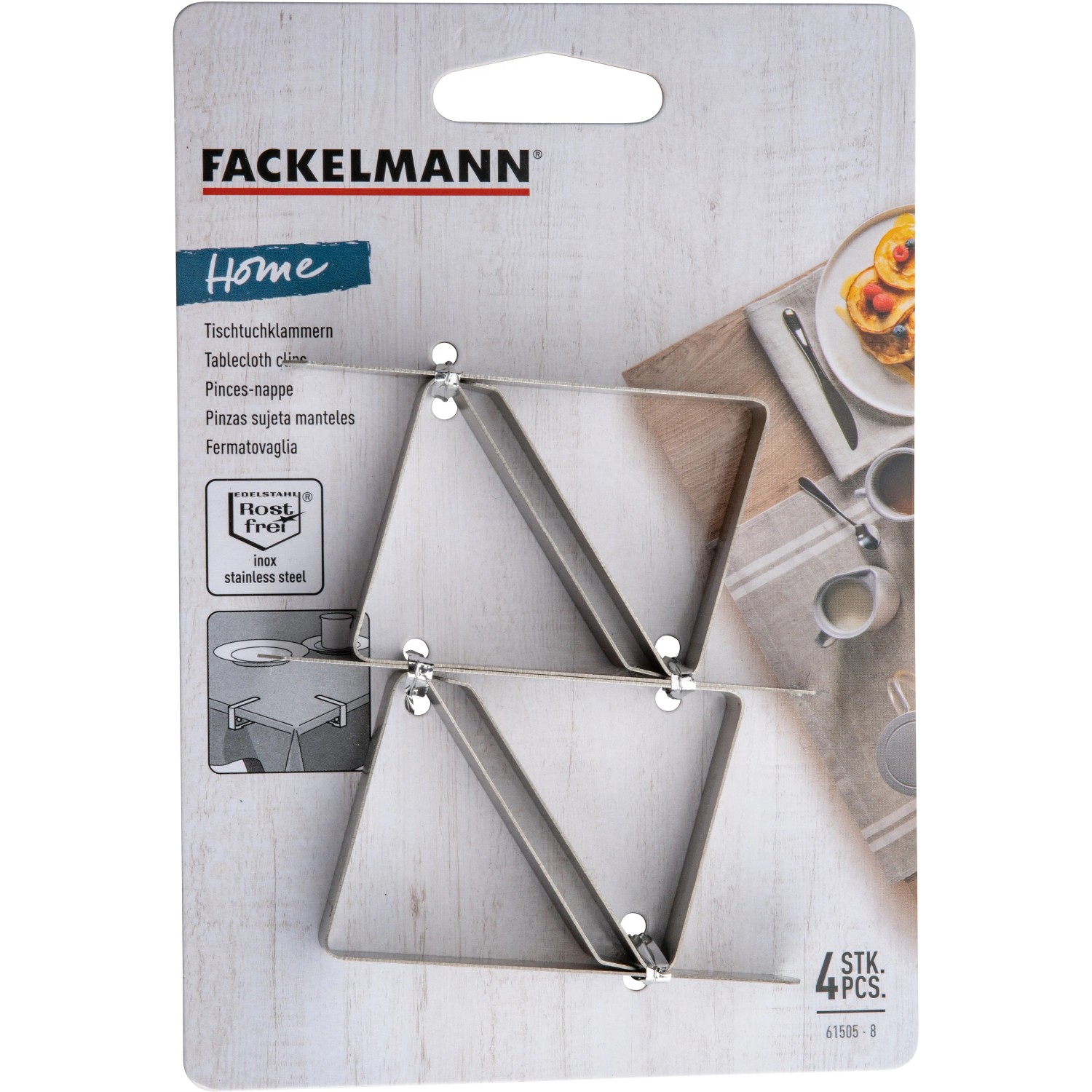 Fackelmann Tischtuchklammern 4 Stück Edelstahl kaufen bei OBI